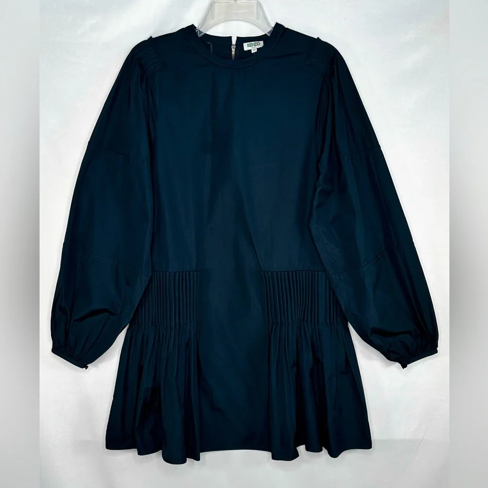 Kenzo Tunic Dress‎ Balloon Sleeves Button Cuffs Pin Tuck on Shoulders Goth Sz 35